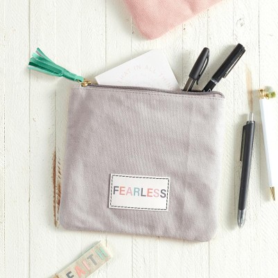 Canvas Pouch Fearless Gray