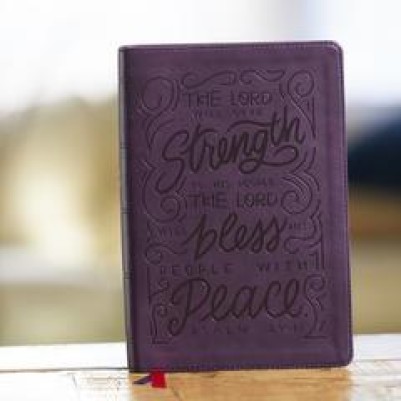 NKJV Giant Print Center-Column Ref Verse Art Purple