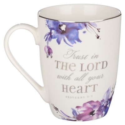 Mug Trust In The Lord Purple Floral