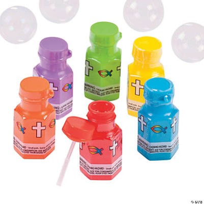 Hexagon Religious Mini Bubble Bottles