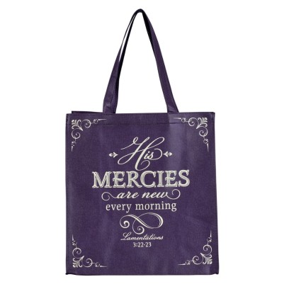 Tote Bag His Mercies Are New Blue