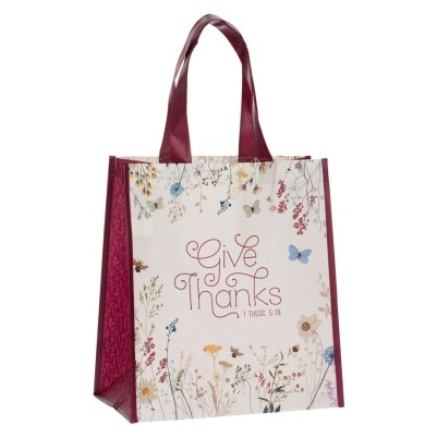 Tote Bag Give Thanks Floral