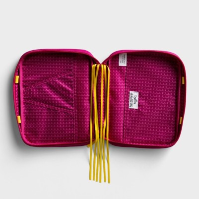 Bible Case God Is So Good Pink Polka Dot Canvas