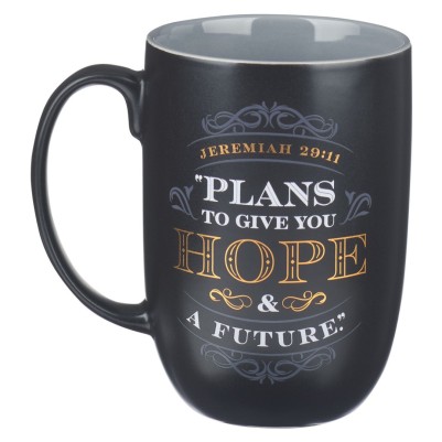 Mug Plans To Give You Hope Black & Gold