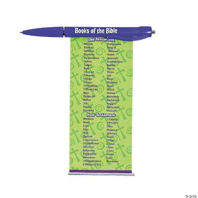 Books of The Bible Scroll Pen 12Pc