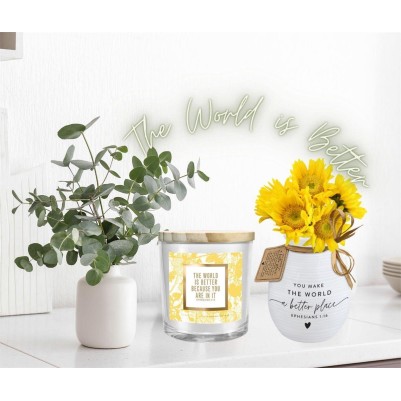 Candle The World Is Better Yellow