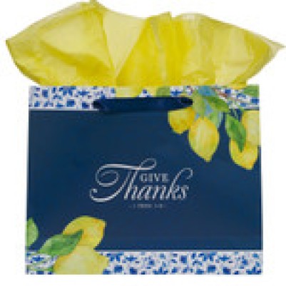 Gift Bag Large Give Thanks  Lemons Landscape