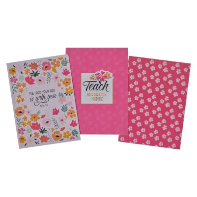 Notebook Large Set  3  Lord Your God Floral