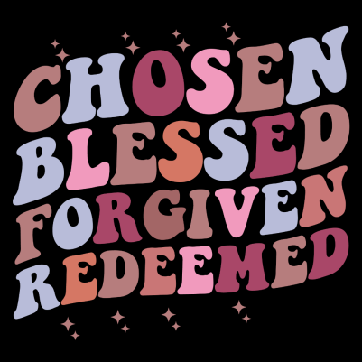 Tshirt Chosen Blessed Forgiven Redeemed Black Large (05/24)
